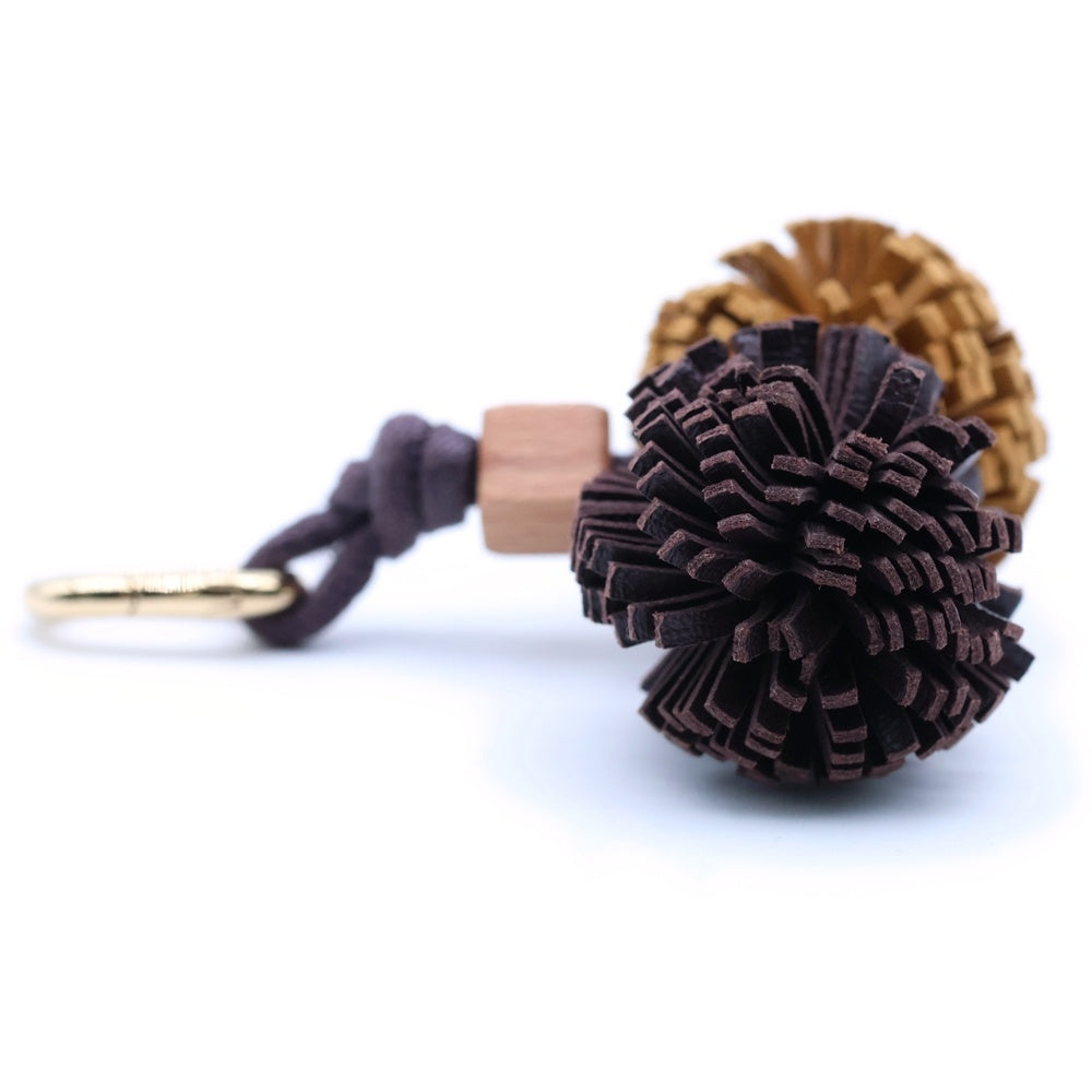 miumiu(ミュウミュウ) レザー マイクロトリックチャーム キーホルダー ブラウン レディース