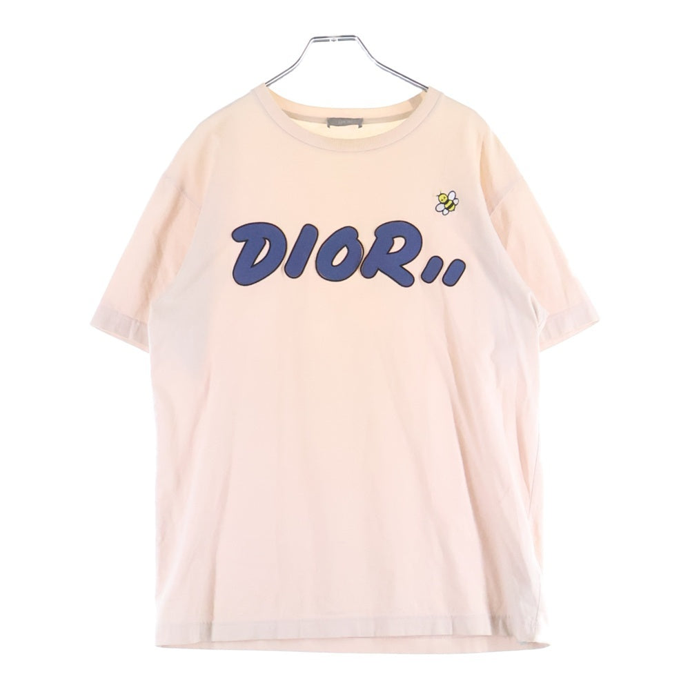 DIOR(ディオール) 19SS×KAWS BEE LOGO TEE カウズ ビー刺繍 半袖Tシャツ ピンク 923J611X1241