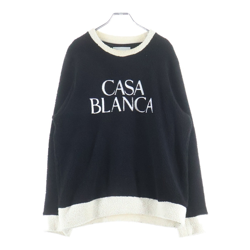 CASABLANCA(カサブランカ) ロゴニット クルーネックセーター ブラック MF21-JTP-033