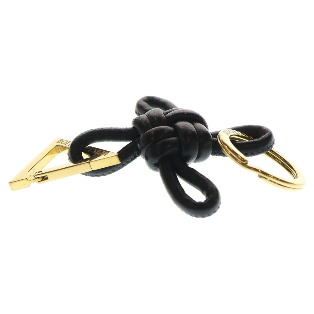 BOTTEGA VENETA(ボッテガヴェネタ) トライアングル キーリング バッグチャーム ブラック/ゴールド レディース