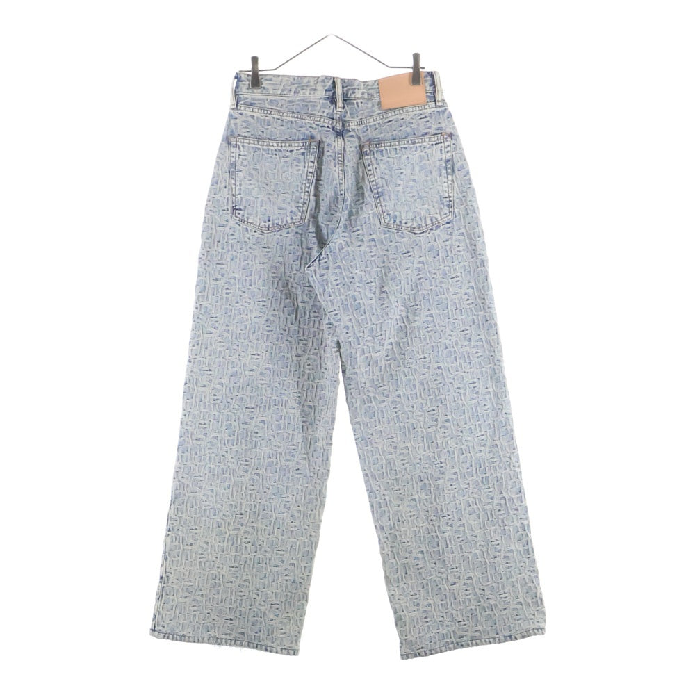 Acne Studios(アクネ ストゥディオズ) 1981M FN Monogram モノグラムルーズフィット ワイドデニムパンツ ブルー B00349