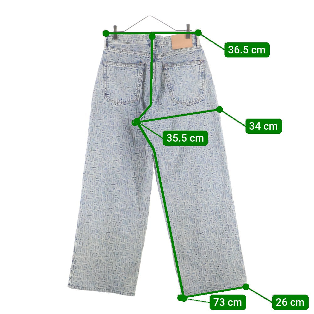 Acne Studios(アクネ ストゥディオズ) 1981M FN Monogram モノグラムルーズフィット ワイドデニムパンツ ブルー B00349