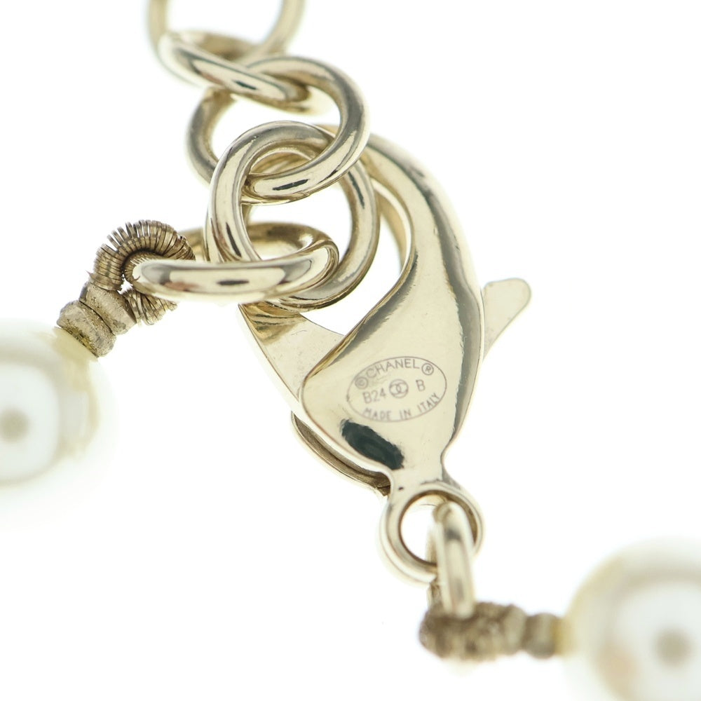 CHANEL(シャネル) パールネックレス ラインストーン ハートモチーフ ゴールド B24B レディース