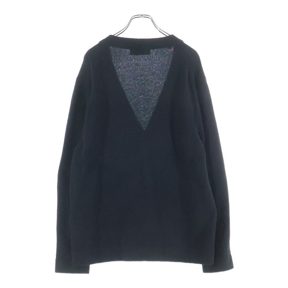 Christian Dior(クリスチャンディオール) レフトサイドロゴ刺繍 Vネック カシミヤ カーディガン ブラック 243M230AT474