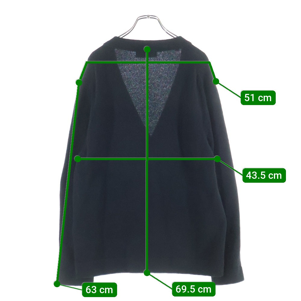 Christian Dior(クリスチャンディオール) レフトサイドロゴ刺繍 Vネック カシミヤ カーディガン ブラック 243M230AT474