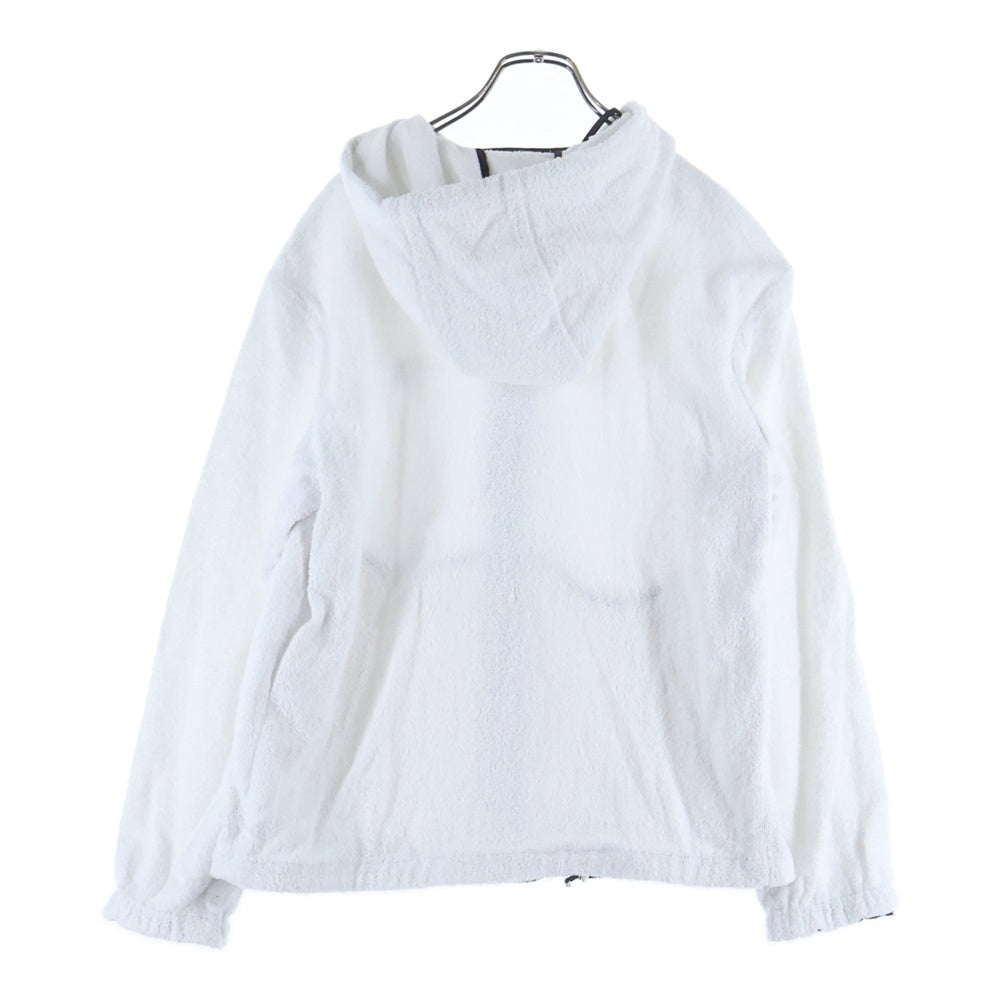 PRADA(プラダ) 22SS Cotton Terry ナイロン トライアングルロゴ 三角プレート テリークロス ジップアップパーカー ホワイト SGC033