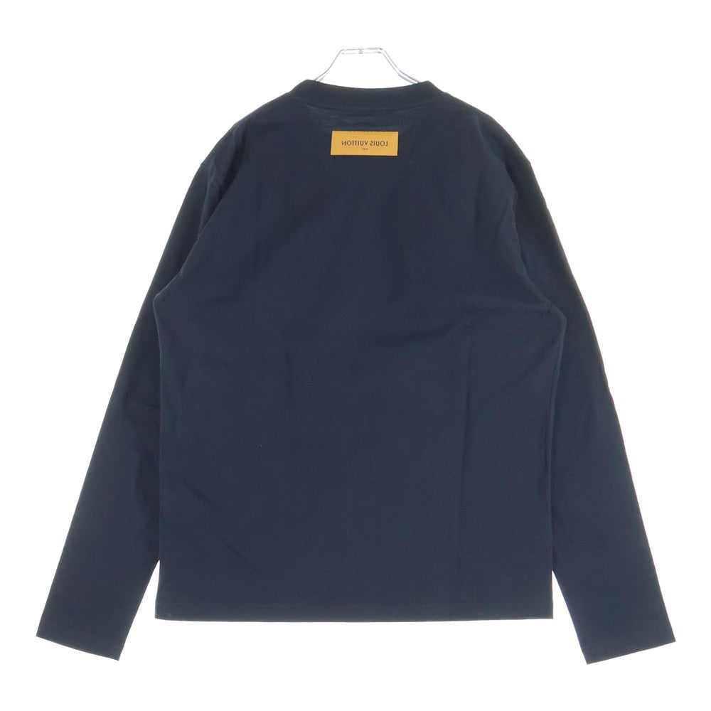 LOUIS VUITTON(ルイヴィトン) 26SS エンボスLVロゴ 長袖Tシャツ ロンT カットソー ブラック RM261MJ NPG HSY43W