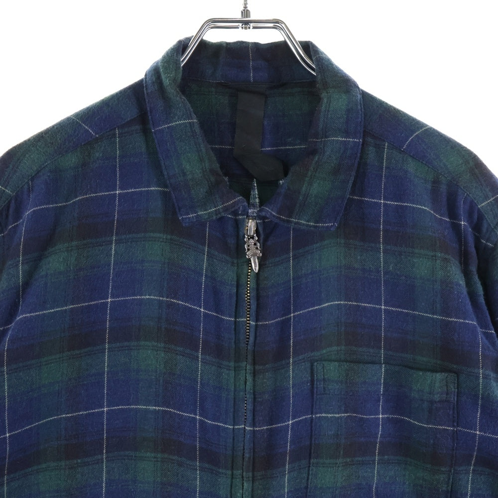 CHROME HEARTS(クロムハーツ) Y NOT HEYWOOD Zip Up Check Shirt ワイノット ヘイウッド ジップアップ チェック長袖シャツ グリーン