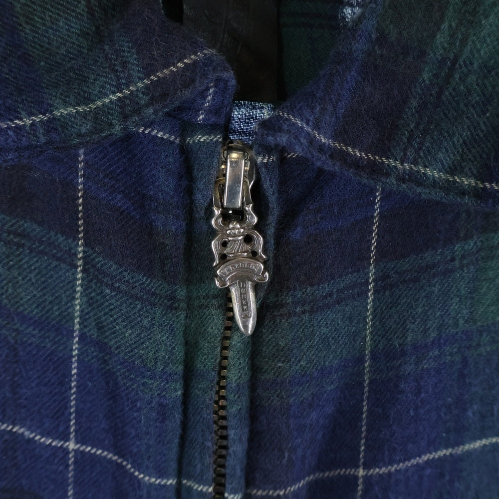 CHROME HEARTS(クロムハーツ) Y NOT HEYWOOD Zip Up Check Shirt ワイノット ヘイウッド ジップアップ チェック長袖シャツ グリーン