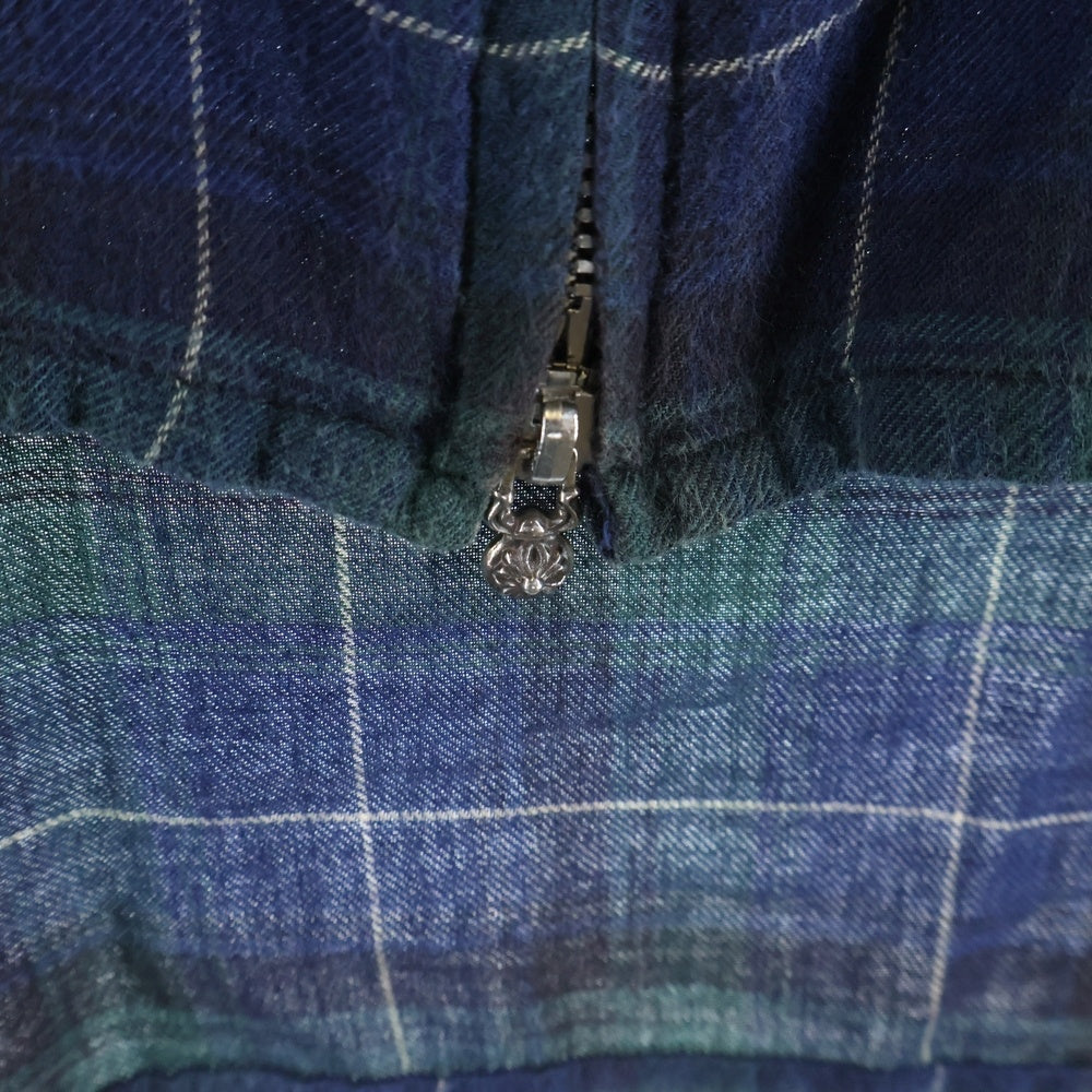CHROME HEARTS(クロムハーツ) Y NOT HEYWOOD Zip Up Check Shirt ワイノット ヘイウッド ジップアップ チェック長袖シャツ グリーン