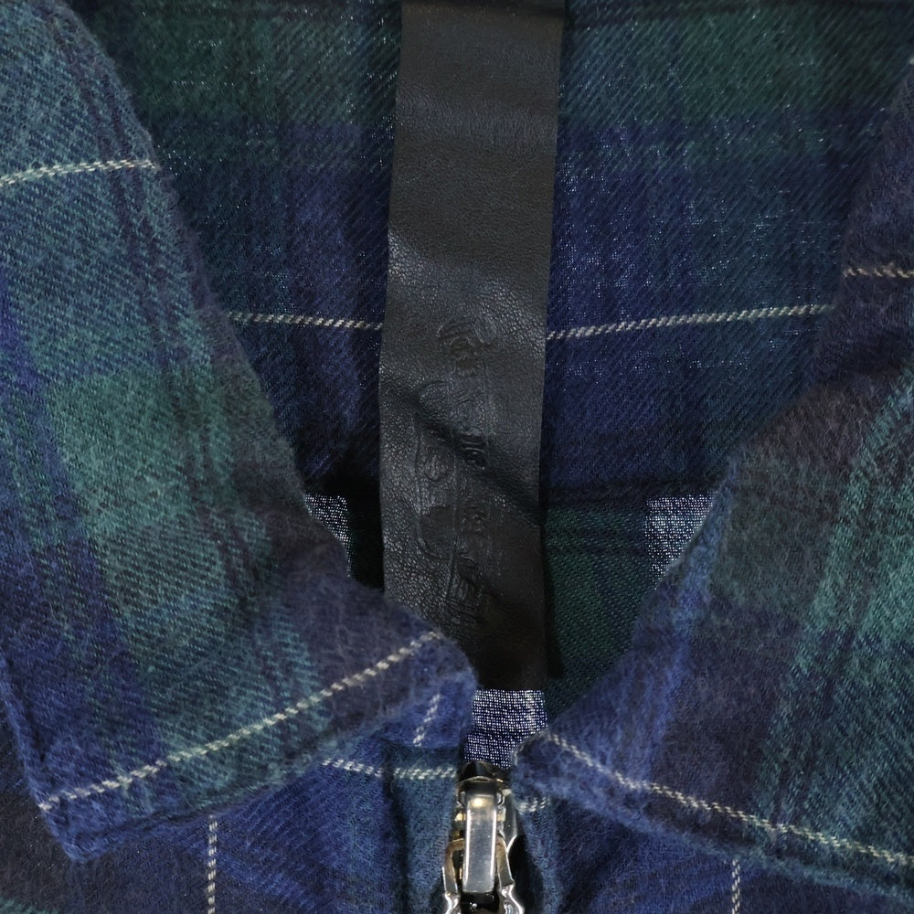 CHROME HEARTS(クロムハーツ) Y NOT HEYWOOD Zip Up Check Shirt ワイノット ヘイウッド ジップアップ チェック長袖シャツ グリーン