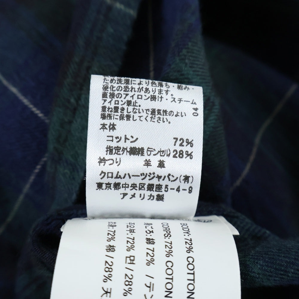 CHROME HEARTS(クロムハーツ) Y NOT HEYWOOD Zip Up Check Shirt ワイノット ヘイウッド ジップアップ チェック長袖シャツ グリーン