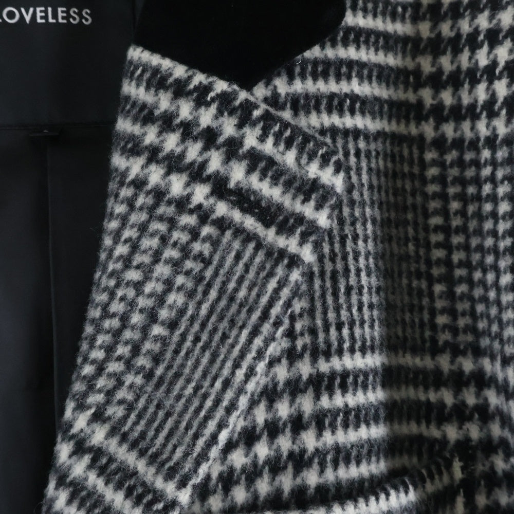 LOVELESS(ラブレス) グレンチェックコート ハウンドトゥースロングチェスターコート グレー 61B21-201-05