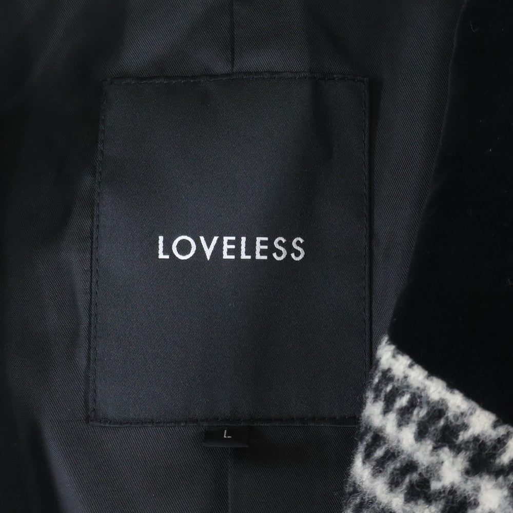 LOVELESS(ラブレス) グレンチェックコート ハウンドトゥースロングチェスターコート グレー 61B21-201-05