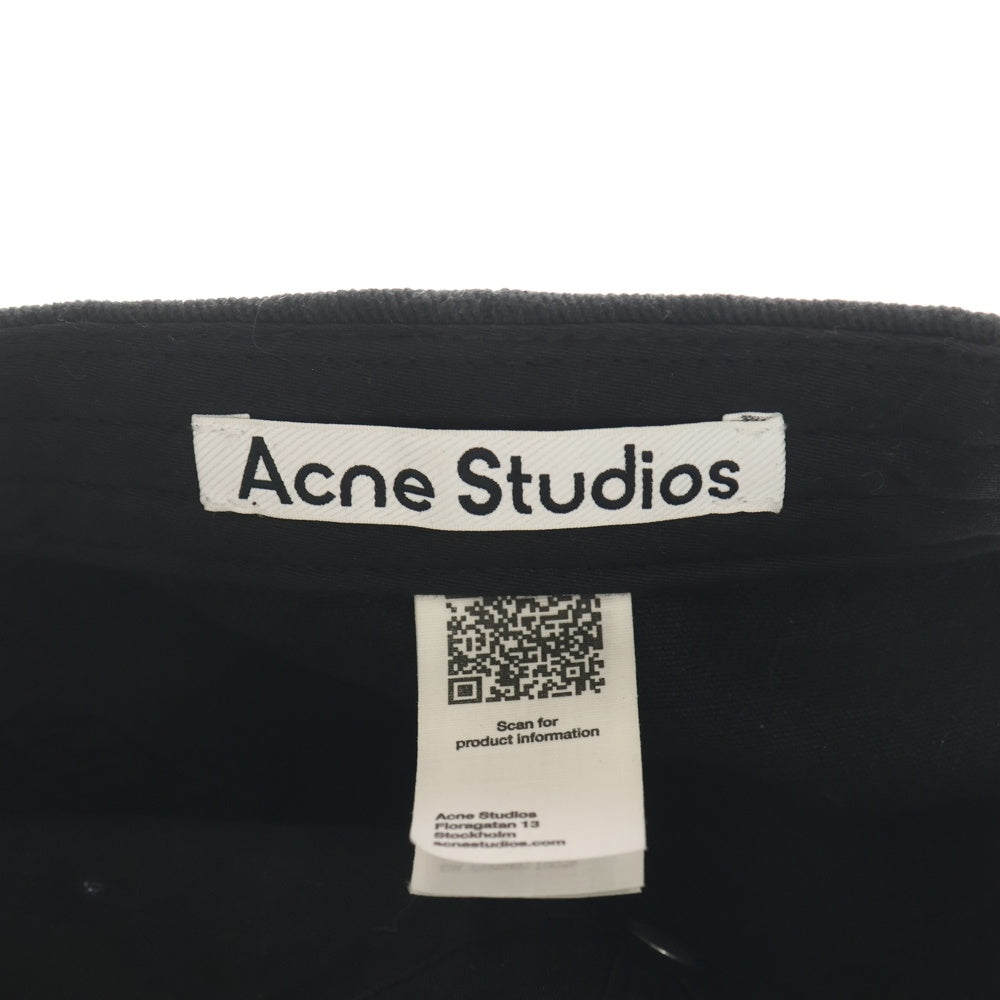Acne Studios(アクネ ストゥディオズ) ロゴ刺繍 ベースボールキャップ 帽子 ブラック FN-UX-HATS000348