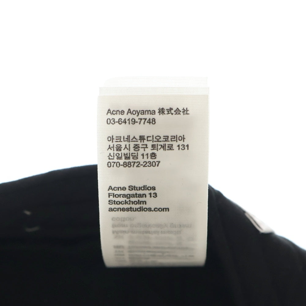 Acne Studios(アクネ ストゥディオズ) ロゴ刺繍 ベースボールキャップ 帽子 ブラック FN-UX-HATS000348