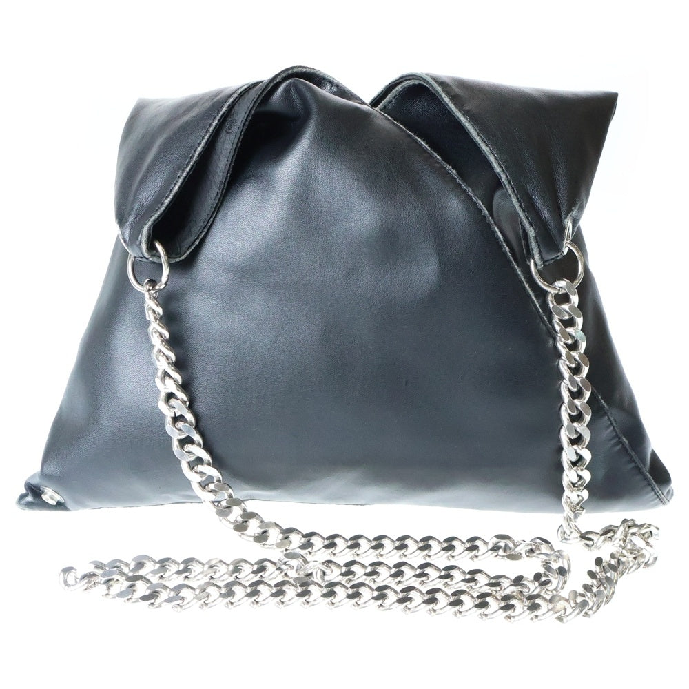 MM6 Maison Margiela(エムエムシックスメゾンマルジェラ) Japaneseジャパニーズチェーンレザーショルダーバッグ S54WG0042 ブラック レディース