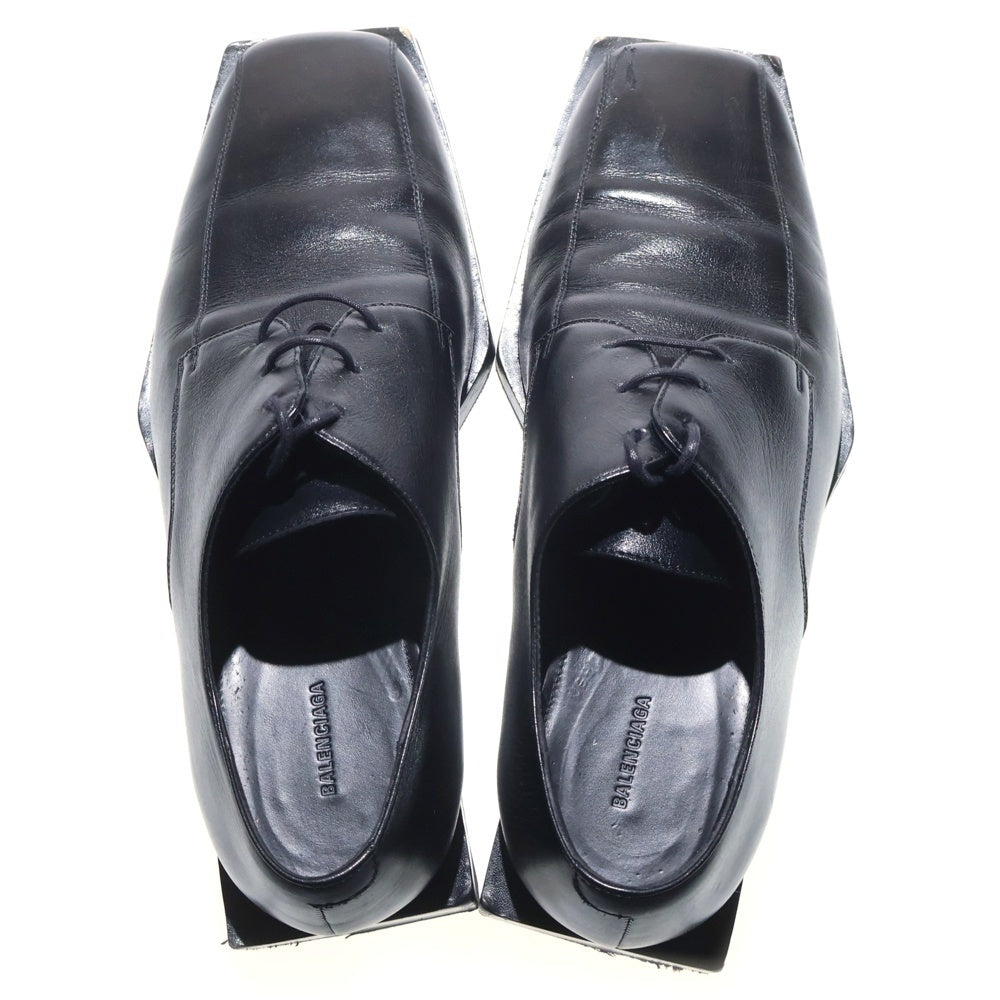 BALENCIAGA(バレンシアガ) スクエアトゥダービーシューズ レザーローカットシューズ ブラック 617640