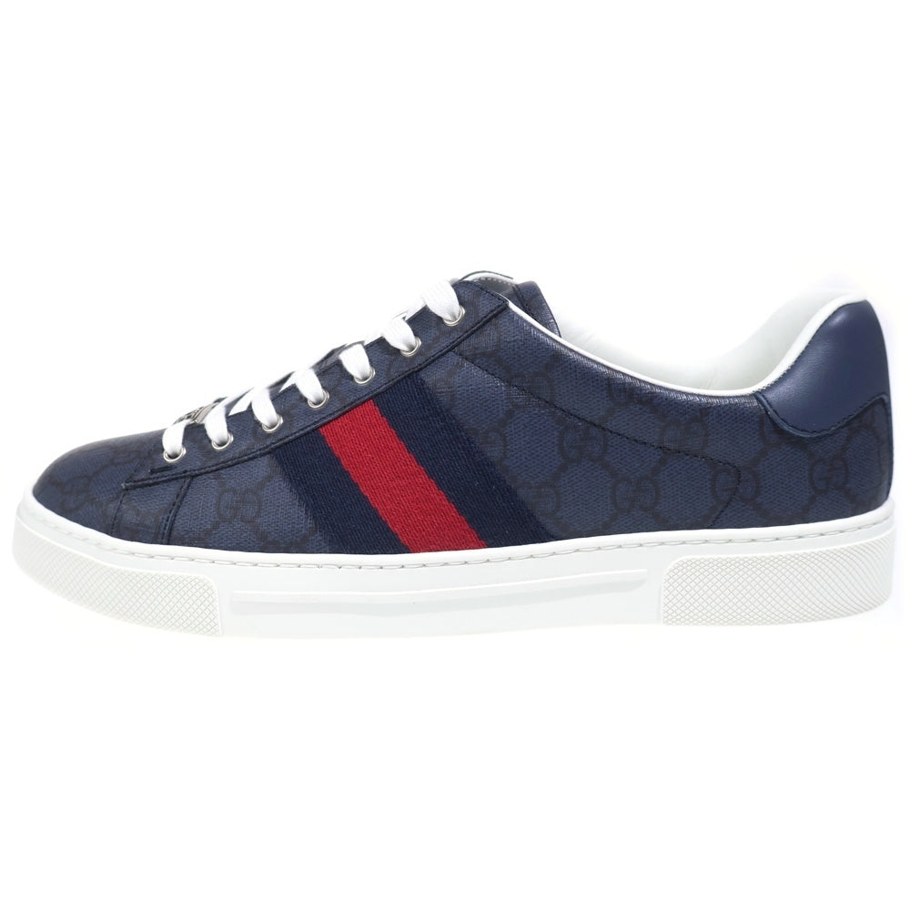 GUCCI(グッチ) ACE エース GGキャンバス シェリーライン ローカットスニーカー ネイビー 760775