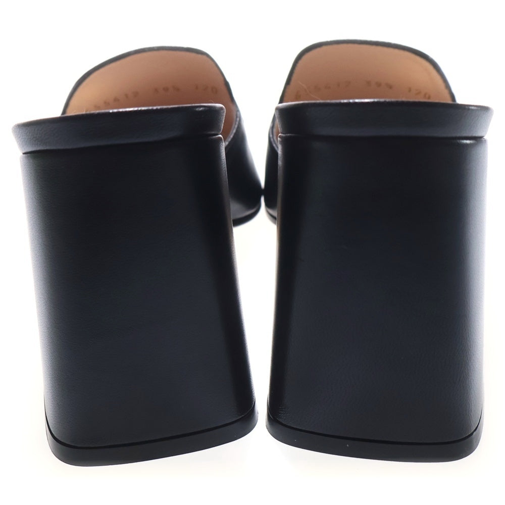 GUCCI(グッチ) ホースビット オープントゥ ヒール サンダル ブラック 655412 レディース