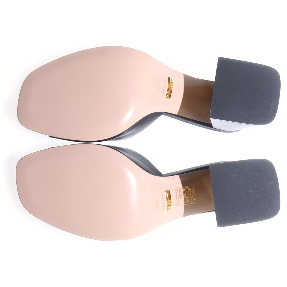 GUCCI(グッチ) ホースビット オープントゥ ヒール サンダル ブラック 655412 レディース