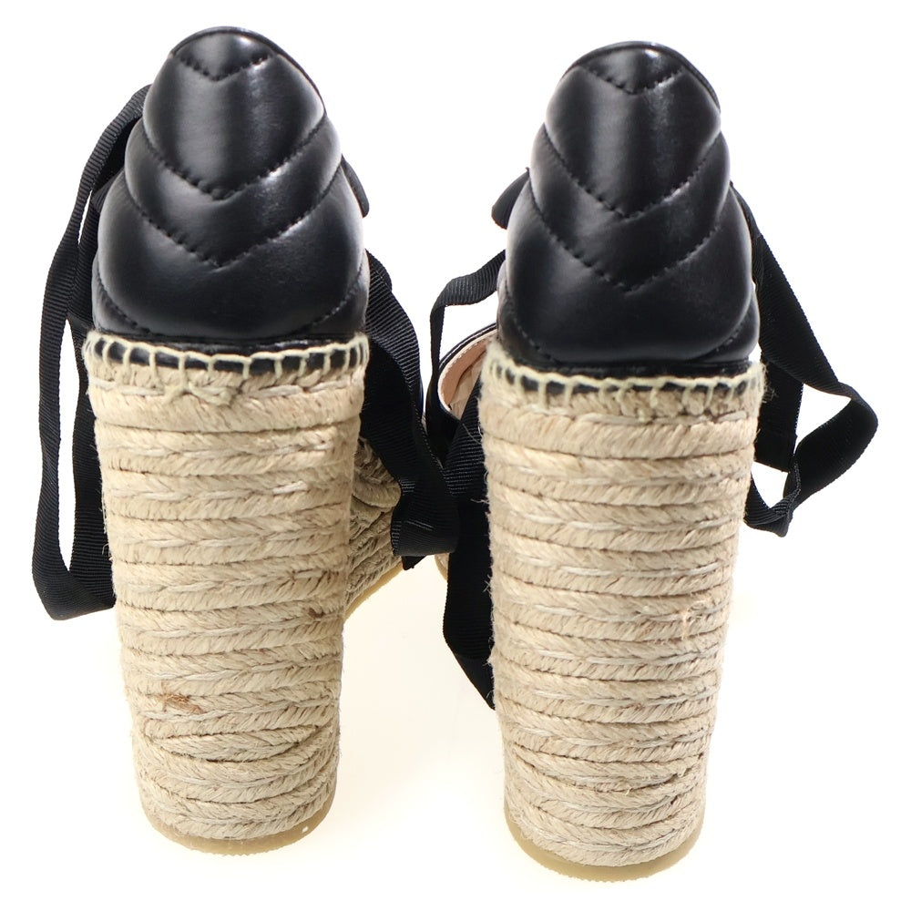 GUCCI(グッチ) GGマーモント ウェッジソールサンダル ヒール ブラック 573023 レディース