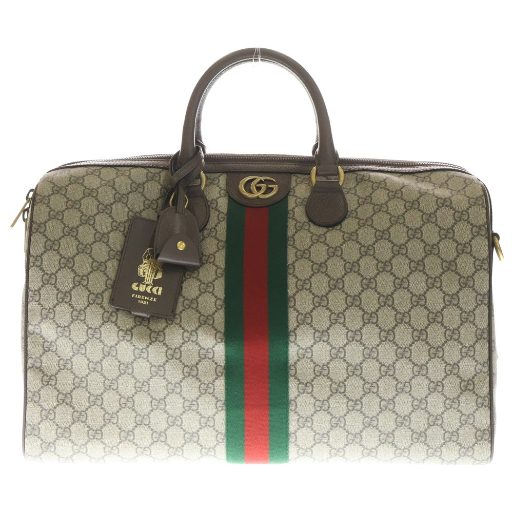 GUCCI(グッチ) GUCCI SAVOY GGスプリーム ボストンバッグ ハンドバッグ ブラウン 547953