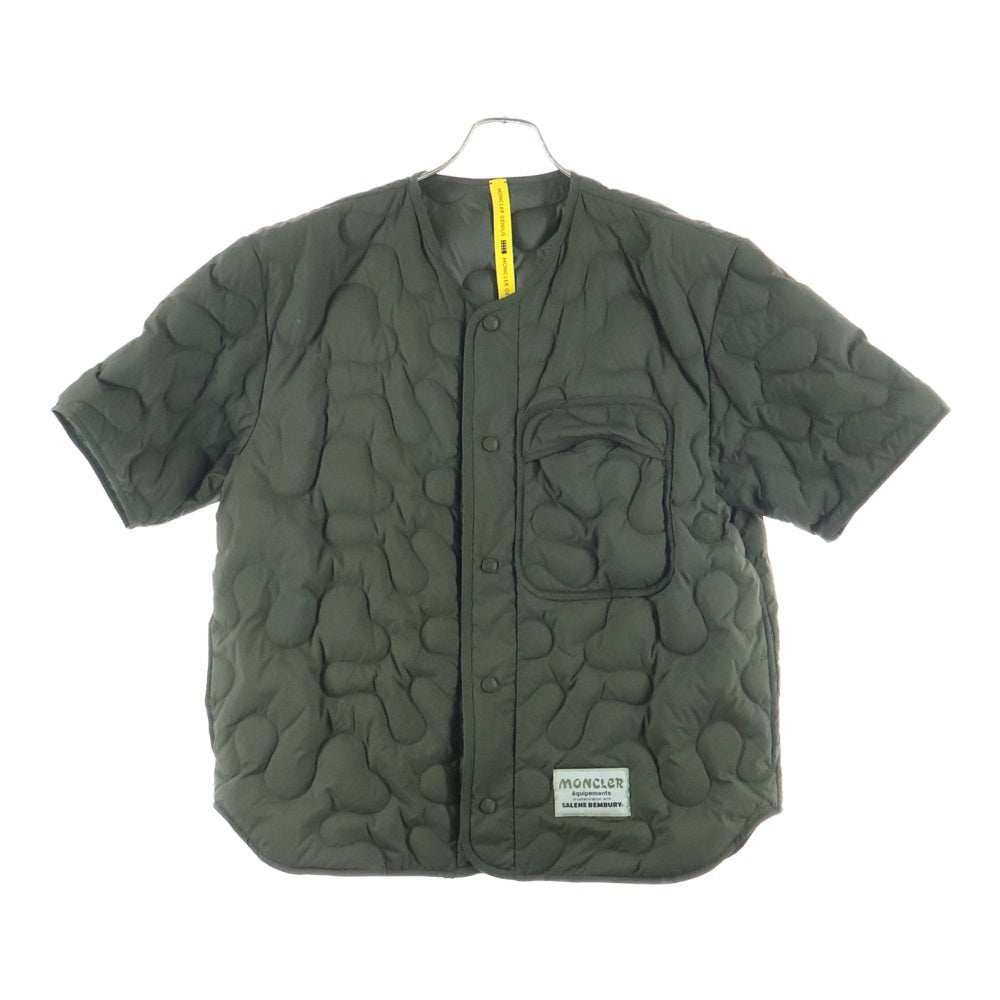 MONCLER(モンクレール) CAMICIA キルティングバックプリント半袖シャツ カーキ I209D2F00002 M3224