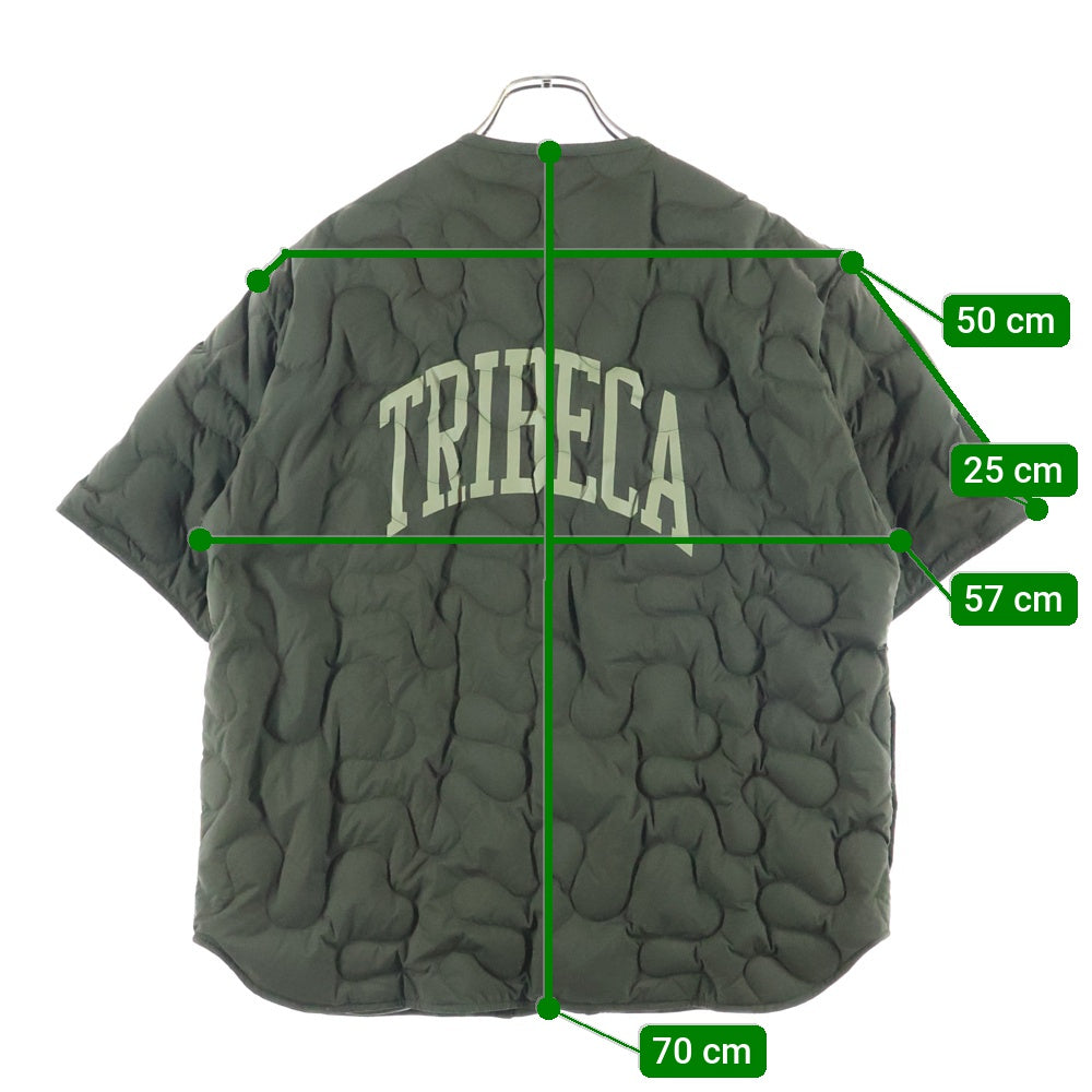 MONCLER(モンクレール) CAMICIA キルティングバックプリント半袖シャツ カーキ I209D2F00002 M3224