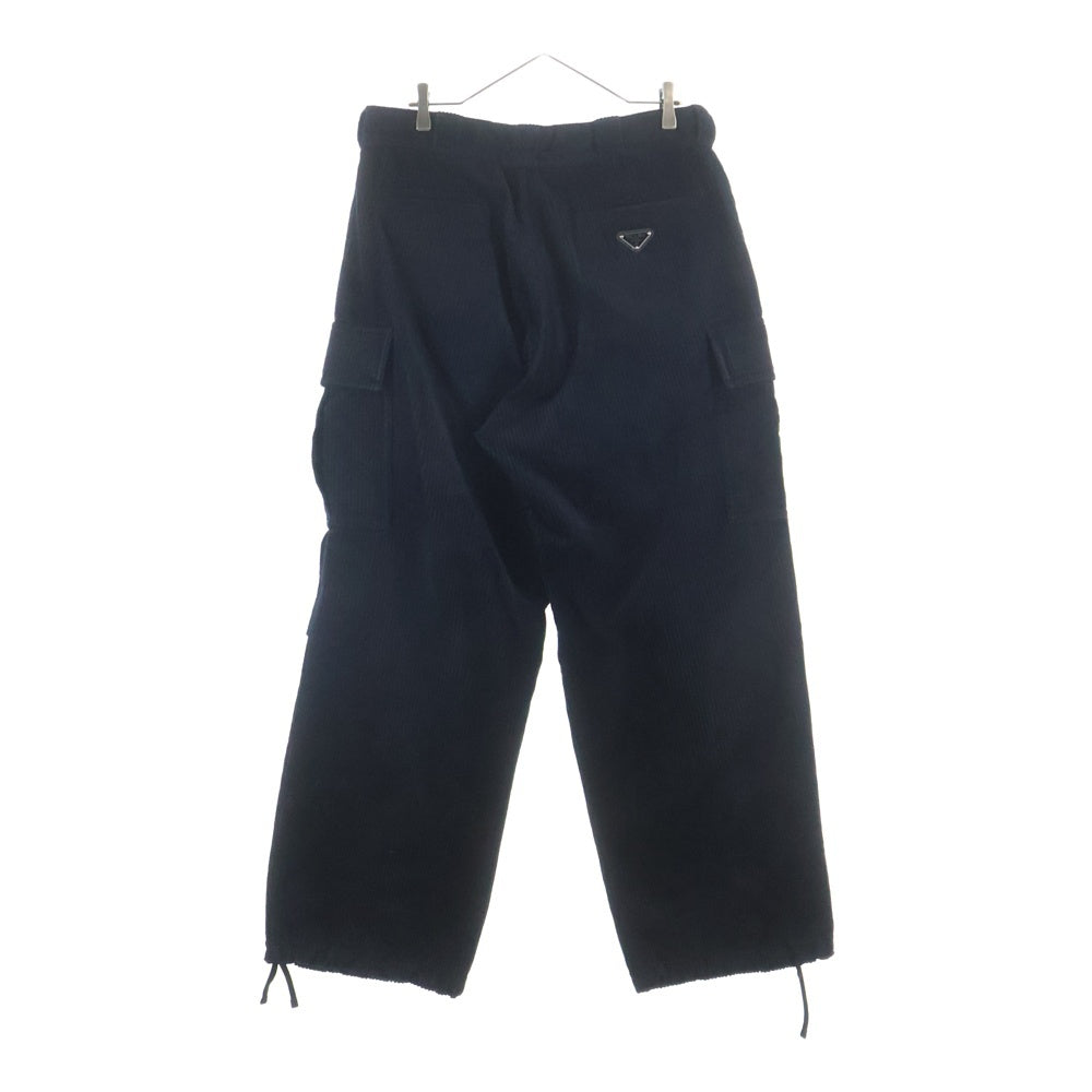 PRADA(プラダ) トライアングルロゴ カーゴパンツ コーデュロイパンツ ブラック SPH286 S222 13YO