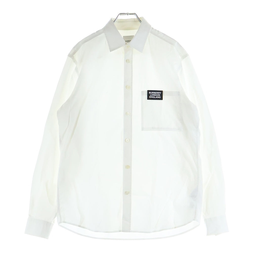 BURBERRY(バーバリー) Logo Stretch Cotton Shirt ロゴストレッチ コットンシャツ 長袖シャツ ホワイト 8021794