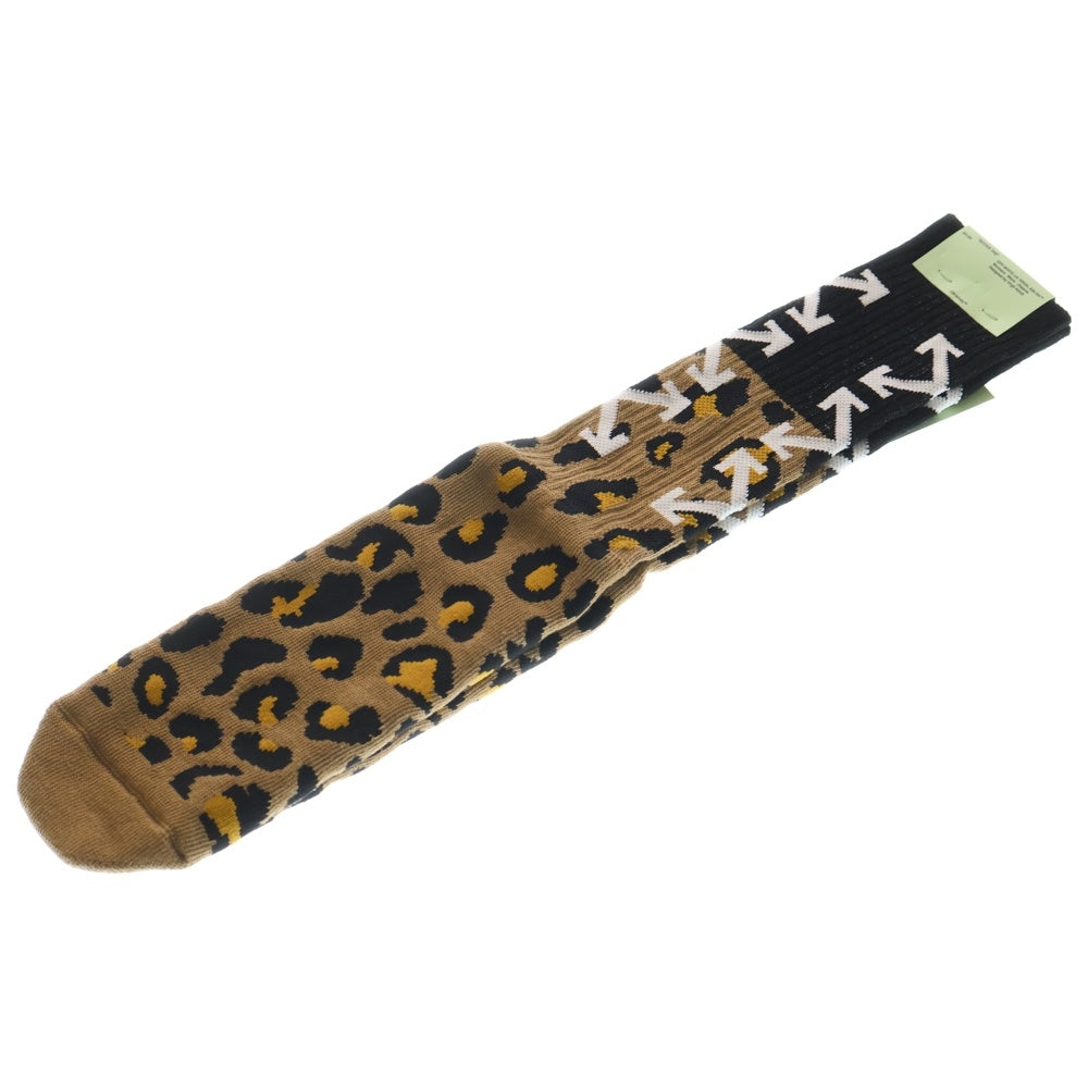 OFF-WHITE(オフホワイト) ロゴデザインソックス レオパード柄 靴下 ブラック OMRA001F1812004901