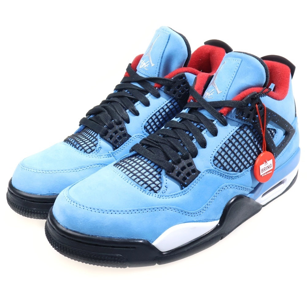 NIKE(ナイキ) ×TRAVIS SCOTT AIR JORDAN 4 RETRO CACTUS JACK 308497-406 トラヴィススコット エアジョーダン 4 ハイカットスニーカー ブルー US9.5/27.5cm