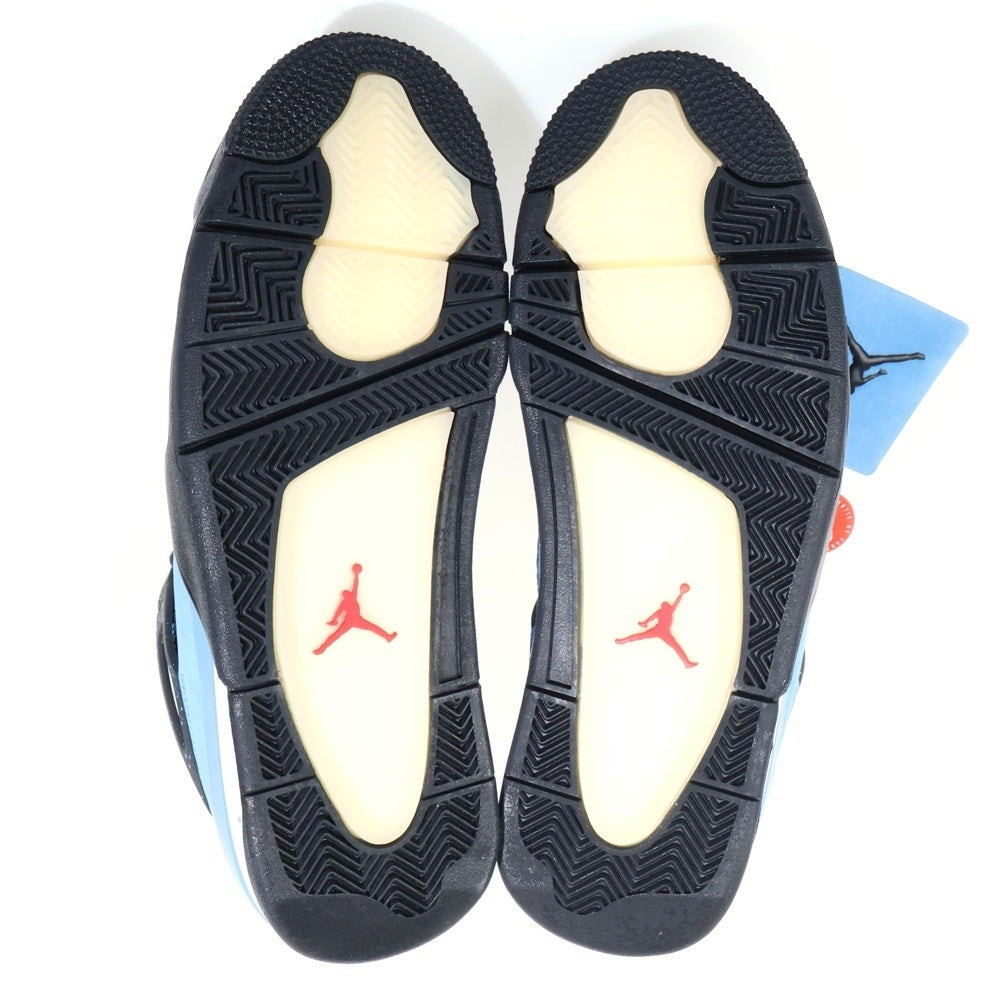 NIKE(ナイキ) ×TRAVIS SCOTT AIR JORDAN 4 RETRO CACTUS JACK 308497-406 トラヴィススコット エアジョーダン 4 ハイカットスニーカー ブルー US9.5/27.5cm
