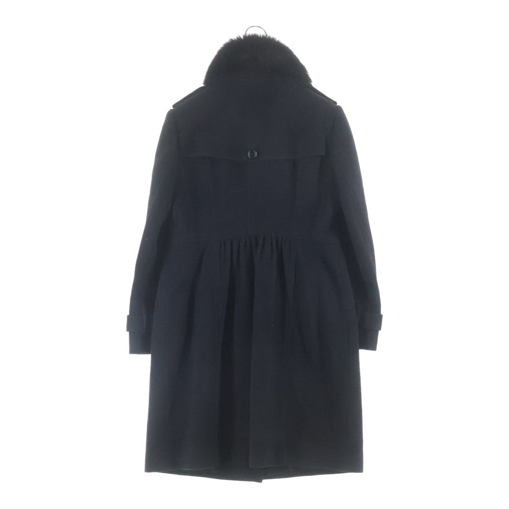 BURBERRY(バーバリー) ファックスファー ウール×カシミヤ ロングコート ブラック B1B67-443-09 レディース