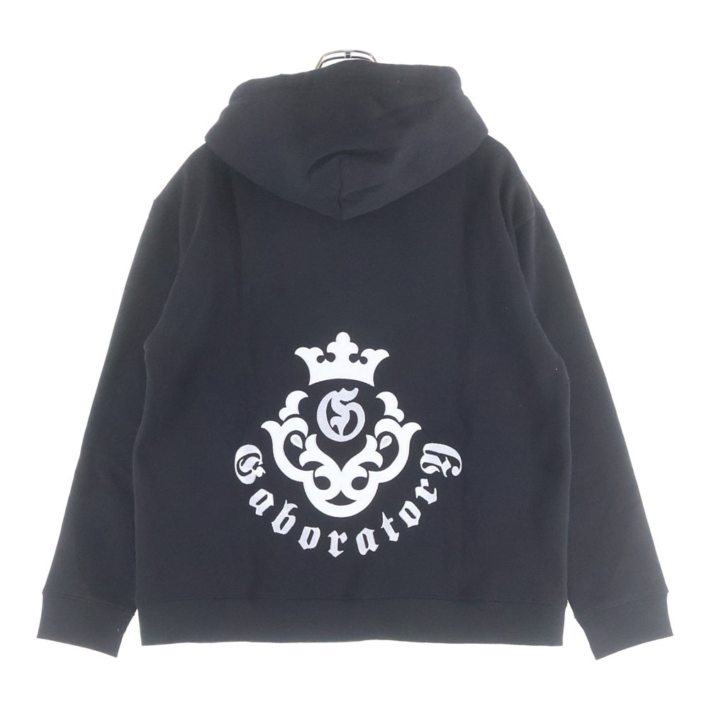 Gaboratory/Gabor(ガボラトリー/ガボール) EMBROIDERY HOODIE エンブロイダリー プルオーバーパーカー フーディー ブラック