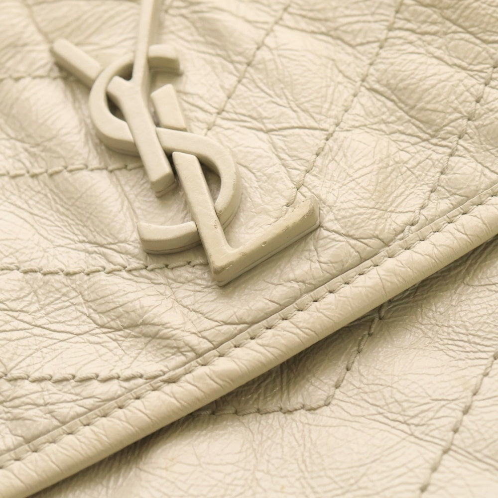 SAINT LAURENT PARIS(サンローランパリ) ニキ ミディアム レザー チェーンショルダーバッグ シルバー/ホワイト レディース
