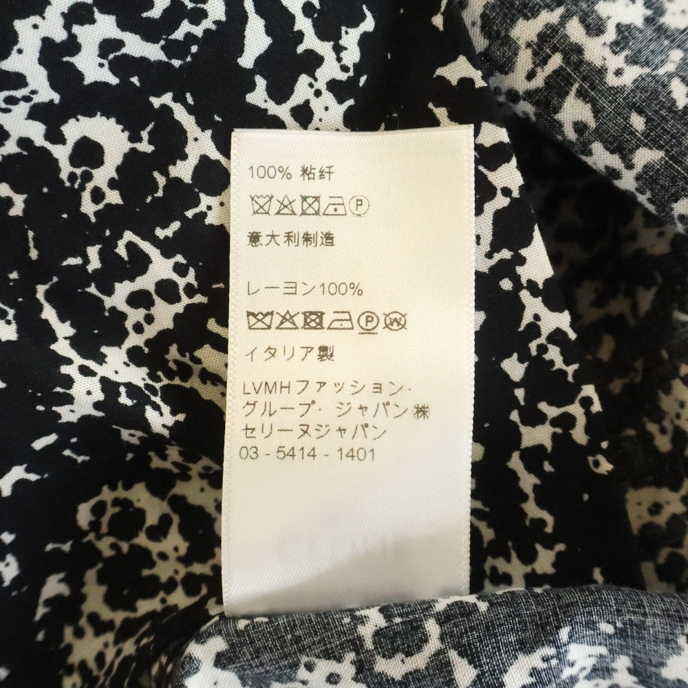 CELINE(セリーヌ) 19AW スプラッター マーブルプリントクラシック総柄長袖シャツ ブラック 2C028371F