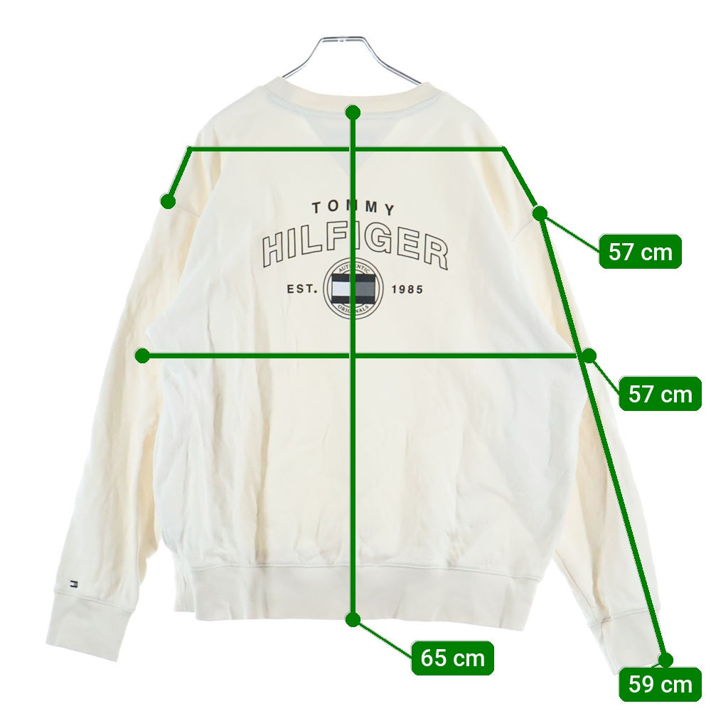 TOMMY HILFIGER(トミーヒルフィガー) MODERN ATHLETIC ヘビーツイルクルーネックトレーナー スウェット ホワイト MW42966