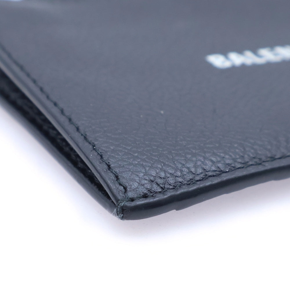 BALENCIAGA(バレンシアガ) ロゴプリント レザーカードケース コインケース ブラック 640535