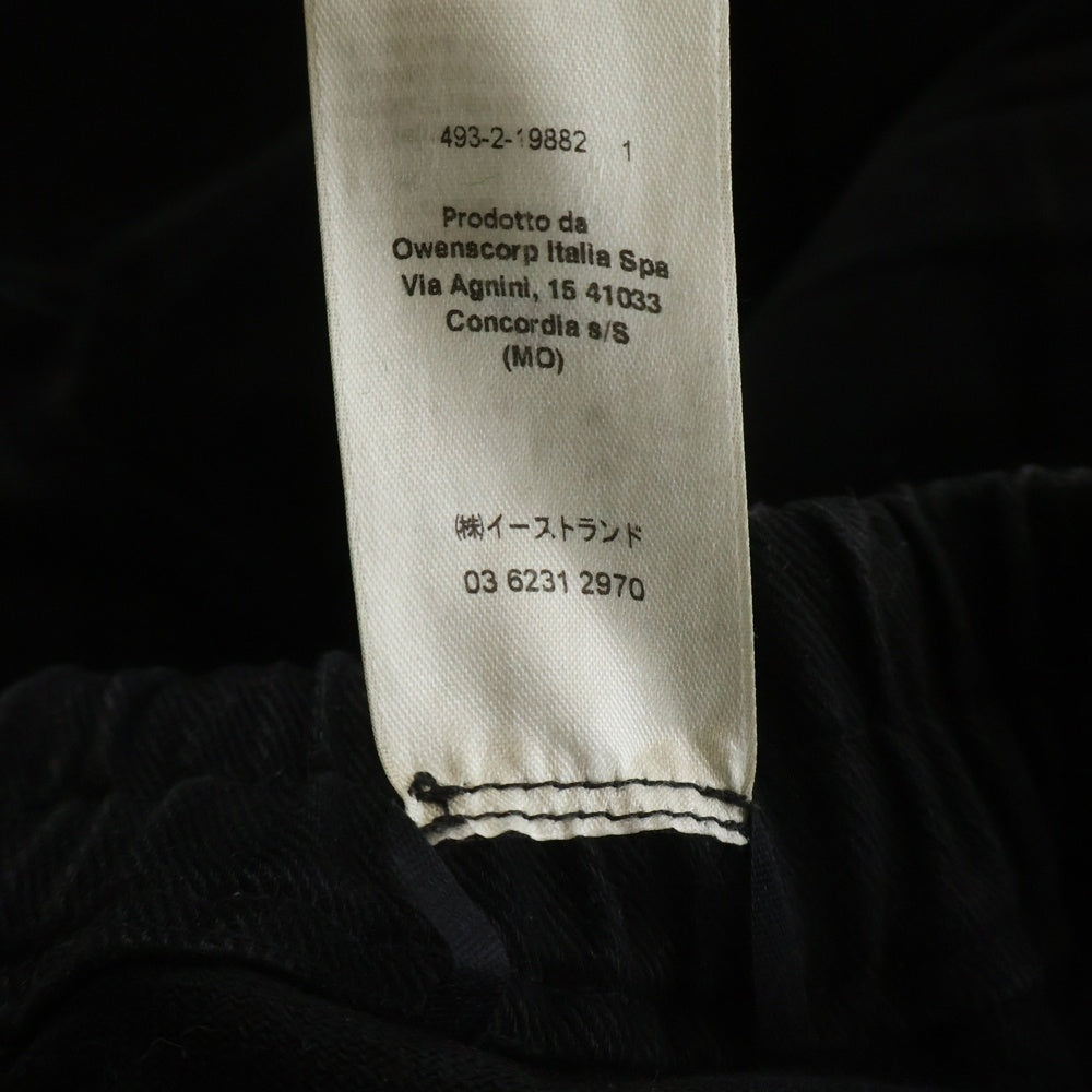 Rick Owens(リックオウエンス) 22AW DRAWSTRING LONG PANTS ドローコード コットンパンツ ブラック RU02B2380-CF