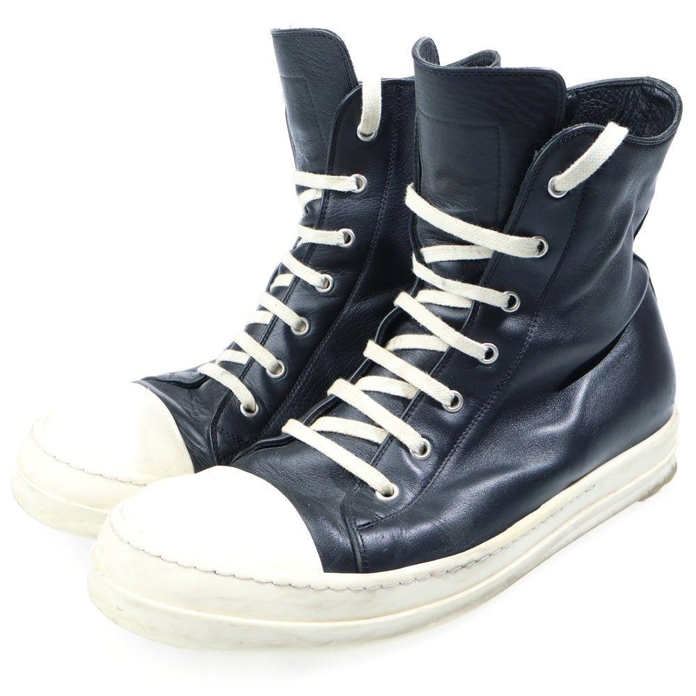 Rick Owens(リックオウエンス) RAMONES ラモーンズ レザーハイカットスニーカー ブラック
