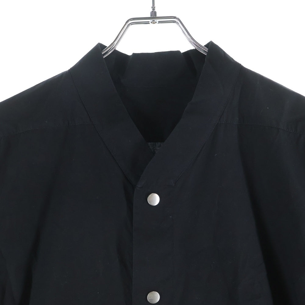 Rick Owens(リックオウエンス) 20SS GOLF SHIRT ノーカラー ゴルフシャツ 半袖シャツ ブラック RU20S7292
