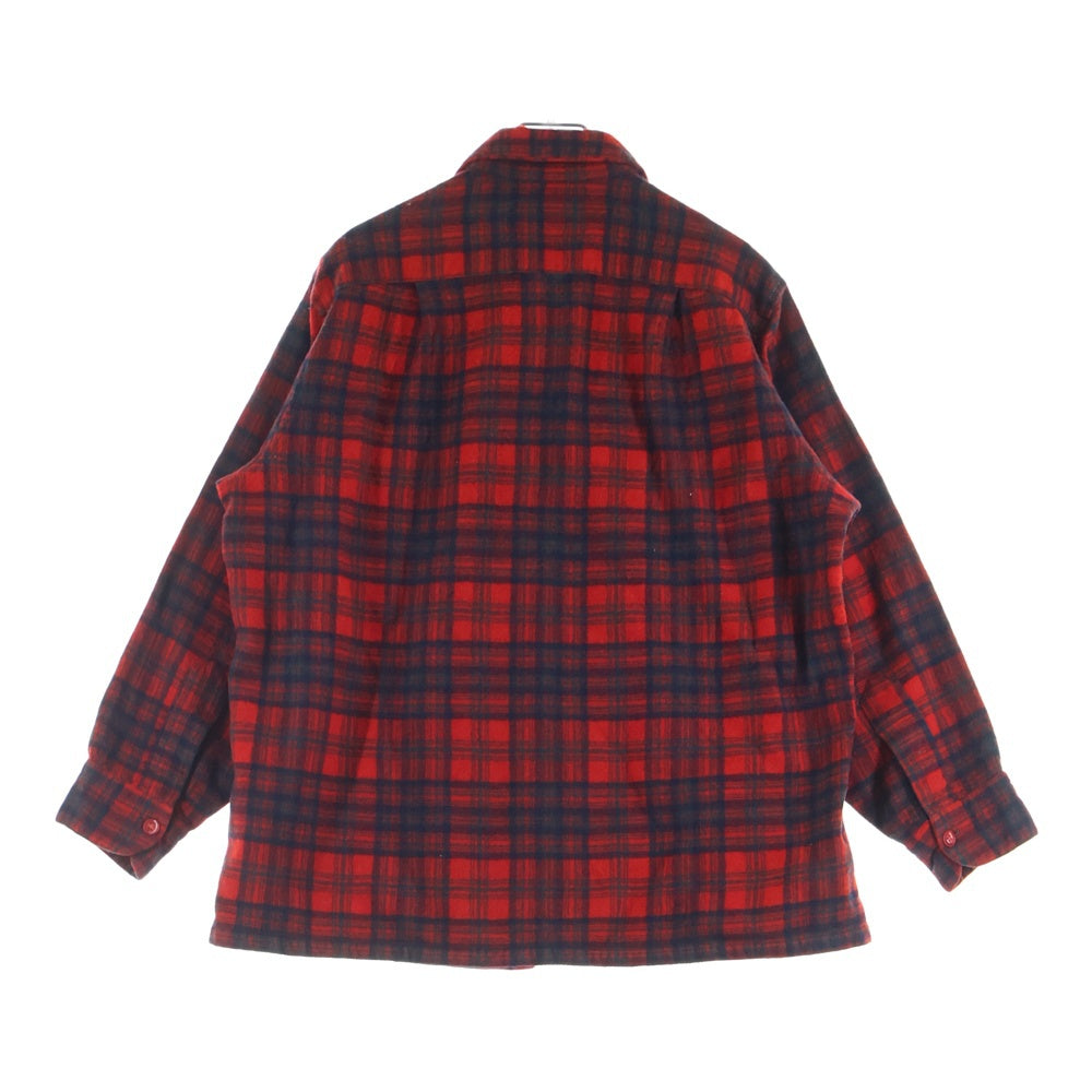 PENDLETON(ペンドルトン) 50S VINTAGE ヴィンテージ ボートシャツ バージン ウール チェック 長袖 シャツ レッド
