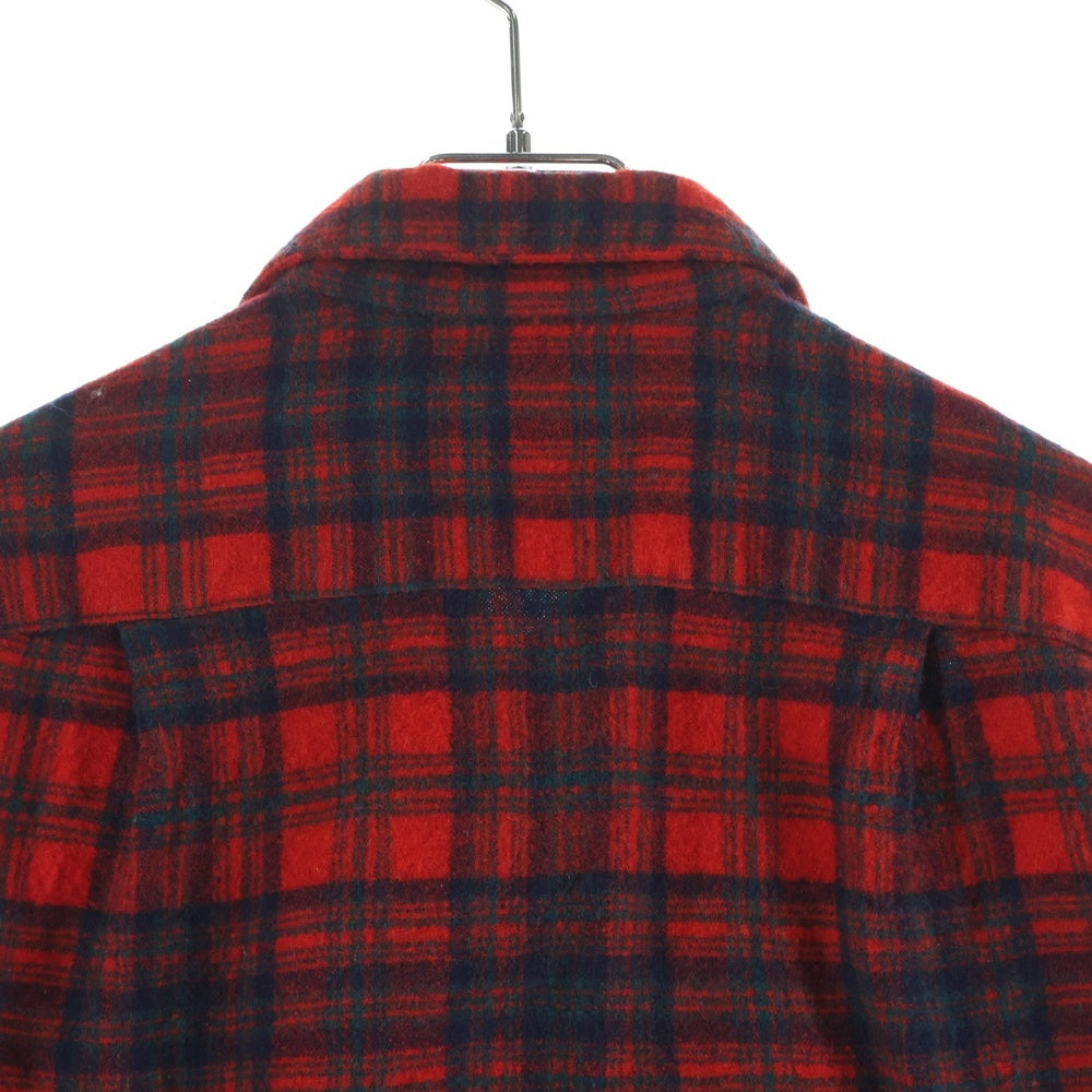 PENDLETON(ペンドルトン) 50S VINTAGE ヴィンテージ ボートシャツ バージン ウール チェック 長袖 シャツ レッド