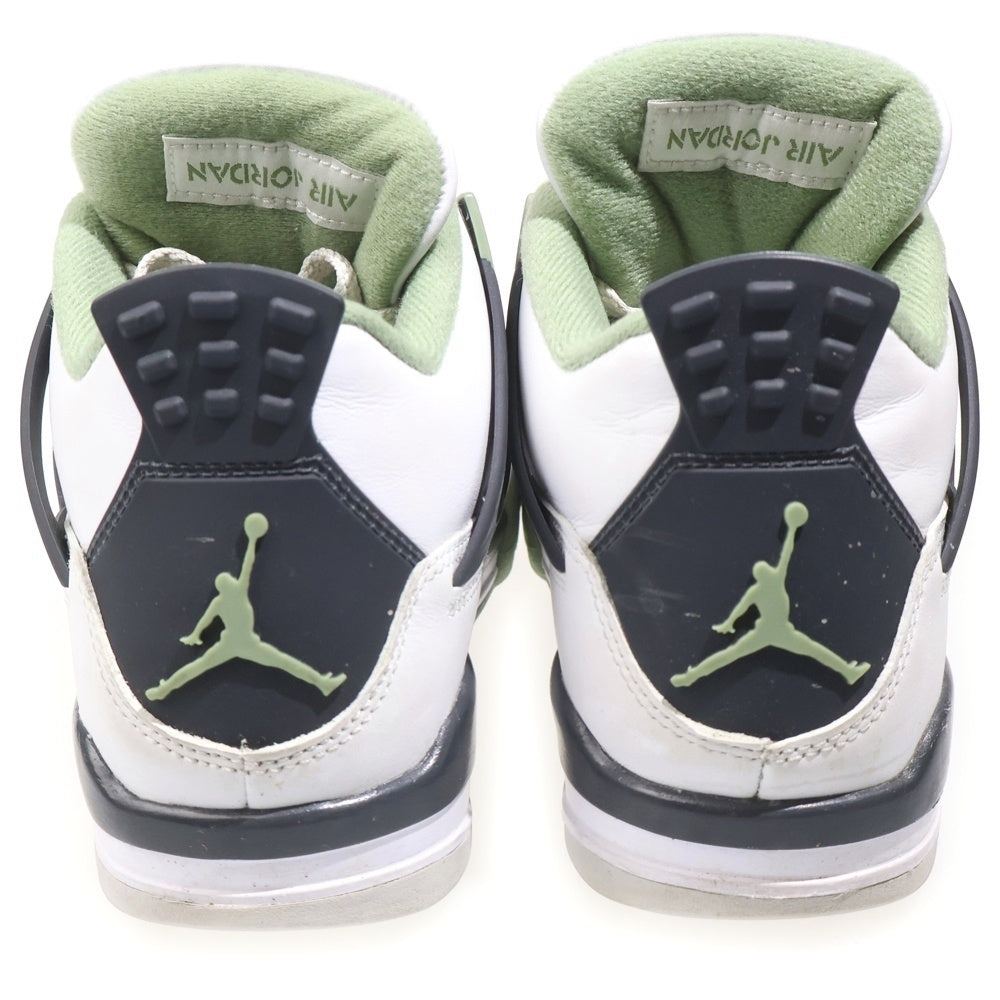 NIKE(ナイキ) AIR JORDAN 4 RETRO エア ジョーダン 4 レトロ ハイカットスニーカー シューズ ホワイト/グリーン US7.5/24.5cm AQ9129-103 レディース
