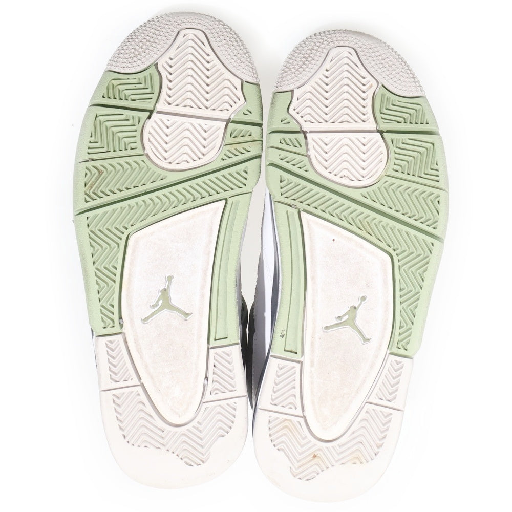 NIKE(ナイキ) AIR JORDAN 4 RETRO エア ジョーダン 4 レトロ ハイカットスニーカー シューズ ホワイト/グリーン US7.5/24.5cm AQ9129-103 レディース