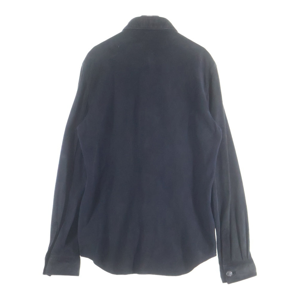 CHROME HEARTS(クロムハーツ) クロスボール スエード レザー 長袖 シャツ ブラック