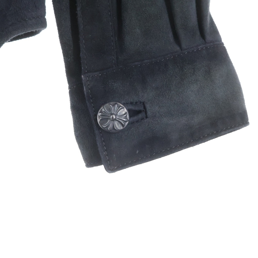 CHROME HEARTS(クロムハーツ) クロスボール スエード レザー 長袖 シャツ ブラック
