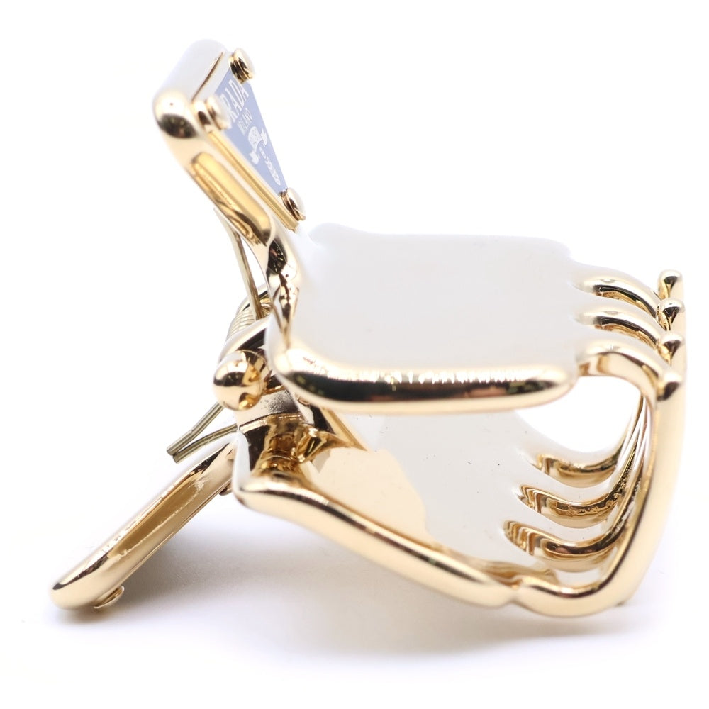 PRADA(プラダ) トライアングルロゴ バレッタ ヘアクリップ ゴールド